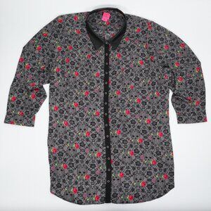 Betsey Johnson x Torrid Skull & Rose Tunic w/ Leather Collar Size 6